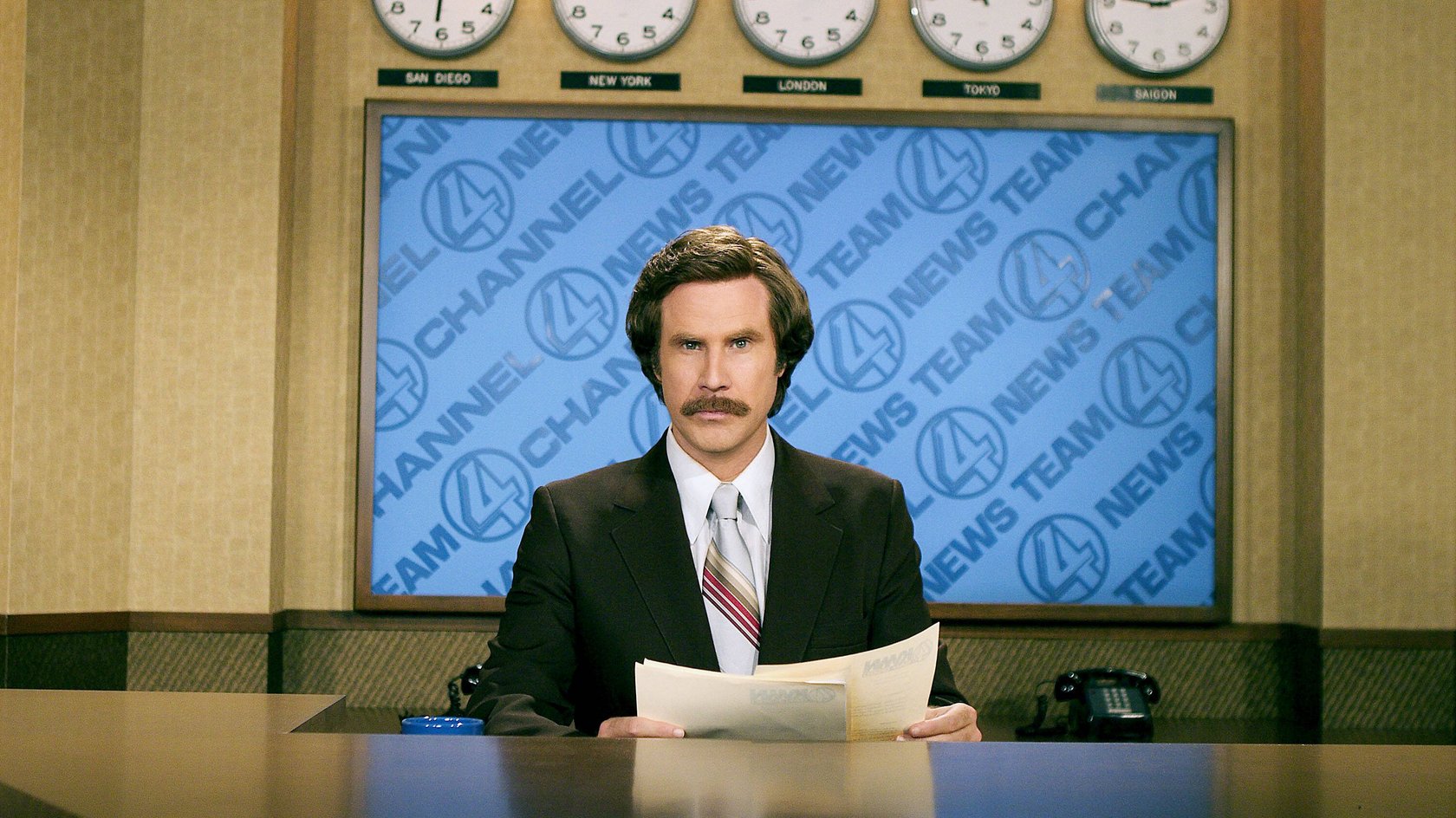 Will Ferrell in „Anchorman – Die Legende von Ron Burgandy“. Will Ferrell in „Anchorman – Die Legende von Ron Burgandy“.