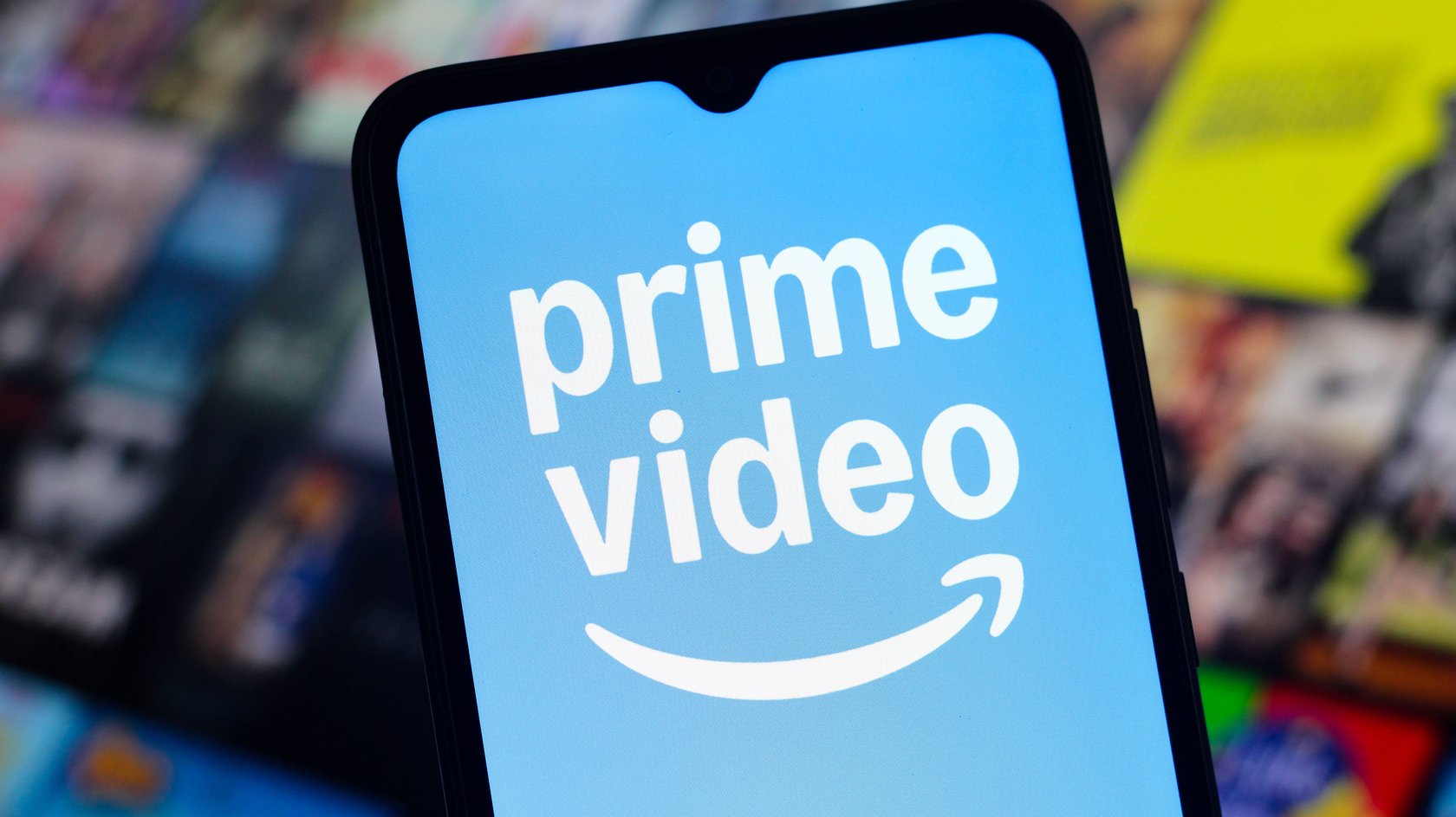 Prime-Video-Logo von Amazon auf einem Handy Prime-Video-Logo von Amazon auf einem Handy
