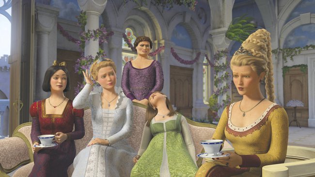 Snow White, Cinderella, Sleeping Beauty und Rapunzel. 