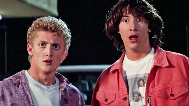 Bill (Alex Winter) und Ted (Keanu Reeves) trauen ihren Augen kaum. Bill (Alex Winter) und Ted (Keanu Reeves) trauen ihren Augen kaum.