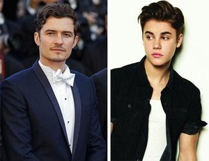 Orlando Bloom schlägt auf Justin Bieber ein Orlando Bloom schlägt auf Justin Bieber ein