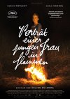 Poster Porträt einer jungen Frau in Flammen