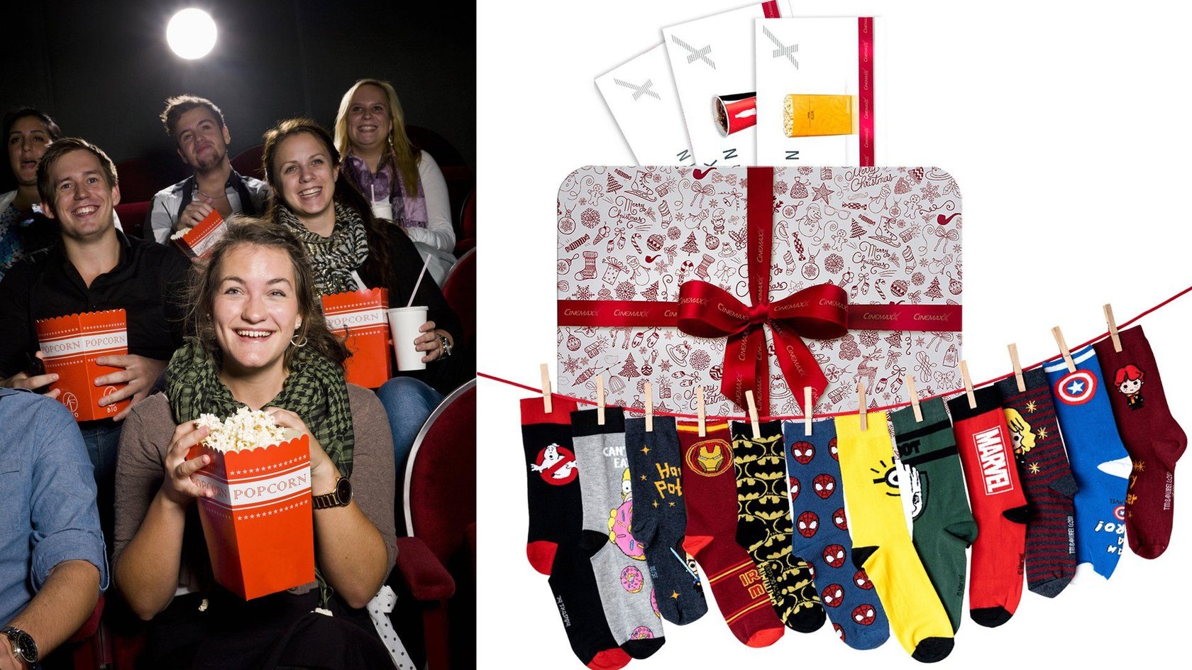 Cinemaxx-Socken-Adventskalender: Wir verlosen zwei Exemplare samt Kinogutscheinen