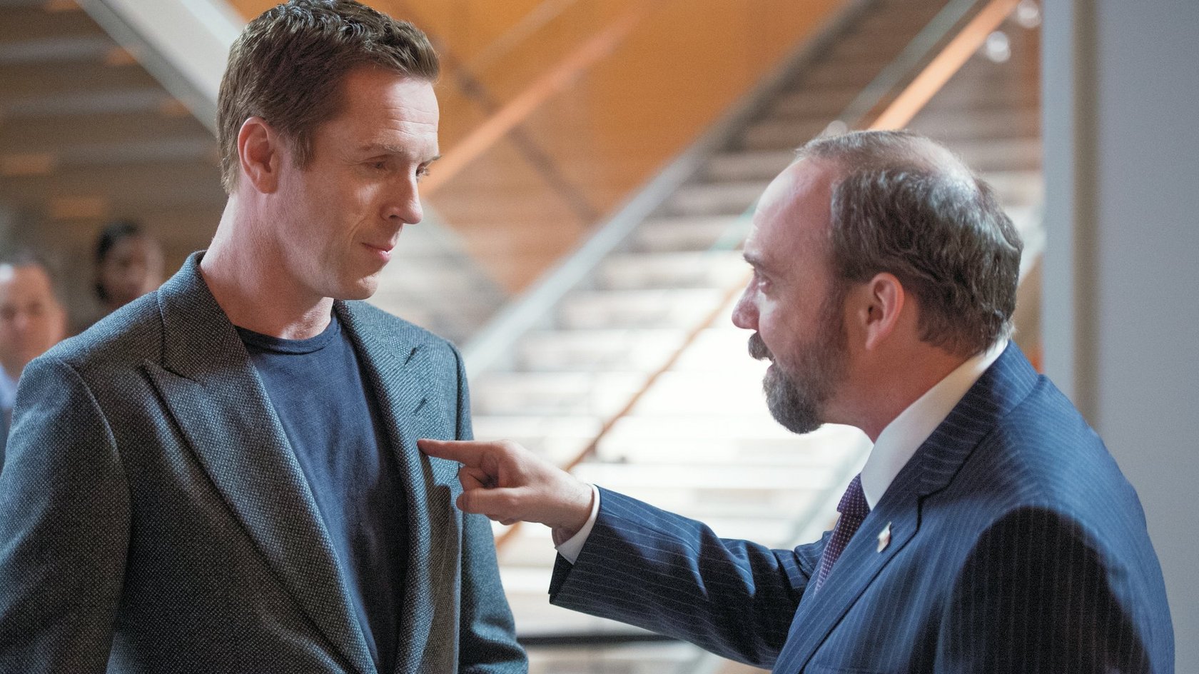 Anwalt Chuck Rhoades (Paul Giamatti) und Hedgefonds-Manager Bobby Axelrod (Damian Lewis) stehen auf unterschiedlichen Seiten.