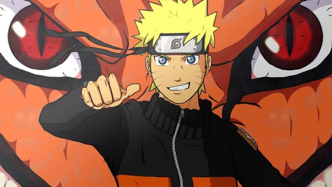Naruto hält einen riesigen, neunschwänziger Fuchsdämon in seinem Körper versiegelt