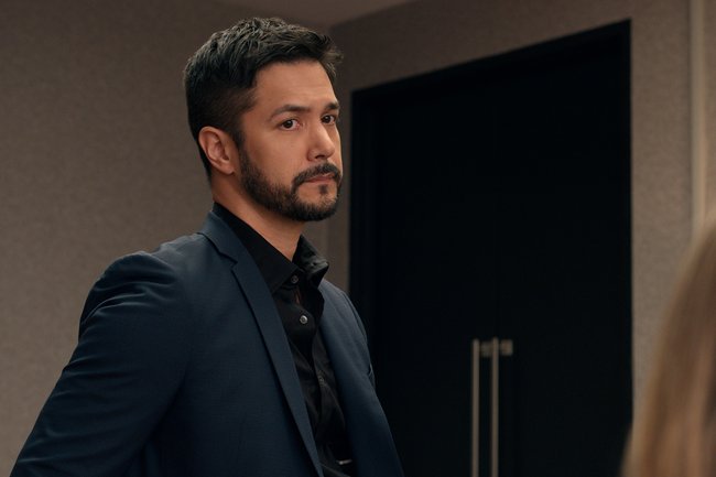 Virgin River. Marco Grazzini as Mike Valenzuela in episode 602 of Virgin River. Cr. Courtesy of Netflix © 2024