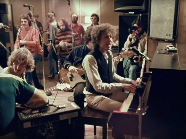 Im Studio mit Folk-Ikone Bob Dylan.
