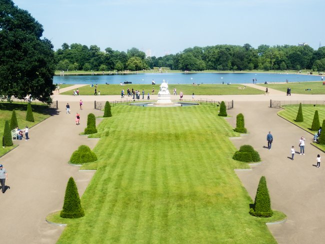Der Blick auf den Kensington Garden in London.