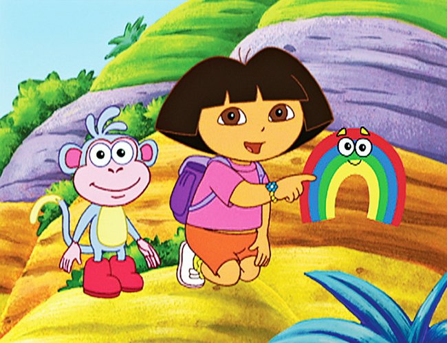 Dora und Boots erklären euch den Regenbogen.