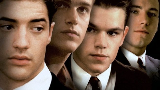 Brendan Fraser, Chris O'Donnell, Matt Damon und Ben Affleck in „Der Außenseiter“.