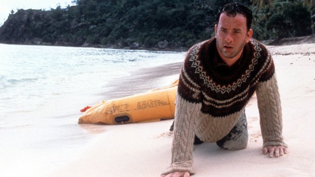 Chuck Noland (Tom Hanks) strandet auf einer einsamen Insel.