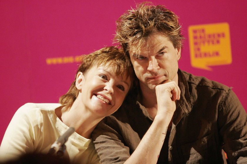Katrin Sass und Campino bei einer Pressekonferenz zur "Dreigroschenoper"