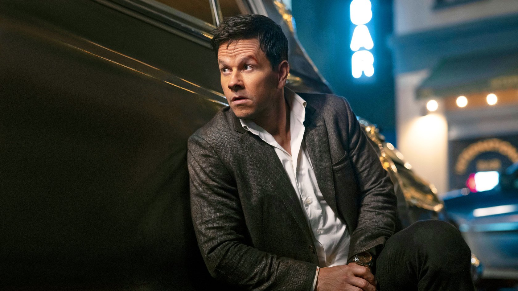 Parker (Mark Wahlberg) in PLAY DIRTY. Photo Credit: Jasin Boland/Prime © Amazon Content Services LLC