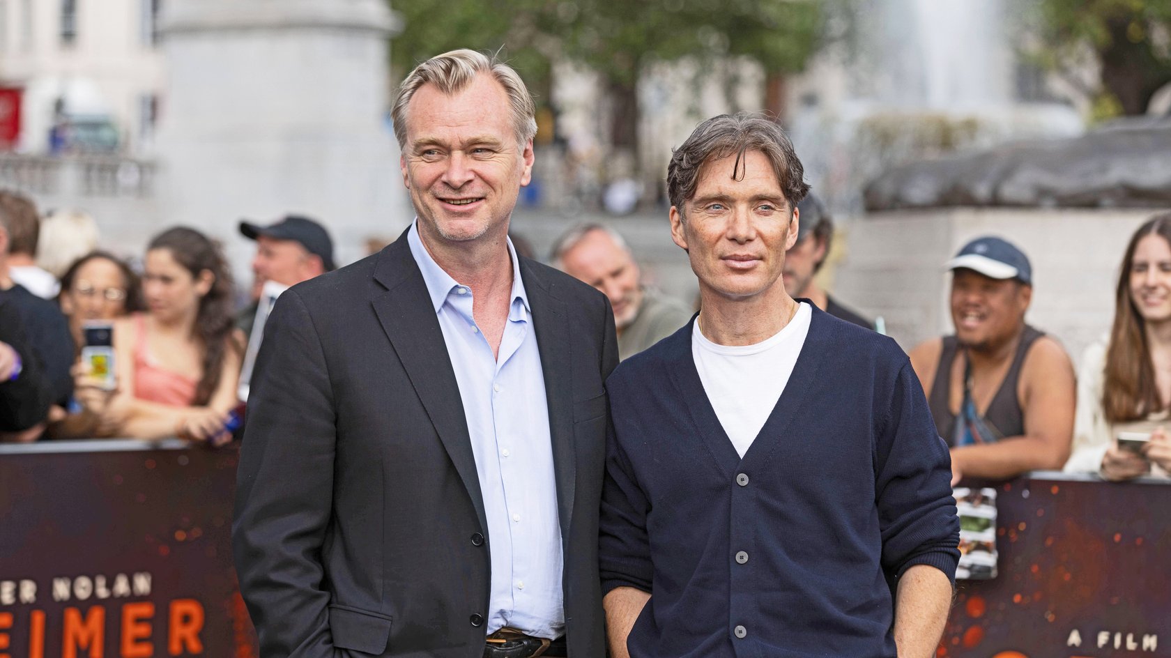 Oppenheimer movie photocall, Trafalgar Square, London, UK in London, UK, on 12th July 2023 Christopher Nolan and Cillian Murphy at the Oppenheimer movie photocall, Trafalgar Square, London, UK in London, UK, on 12th July 2023, Credit:Avalon.red Avalon UNITED KINGDOM, LONDON, London Copyright: xAvalon.redx xAvalonx 0789053822