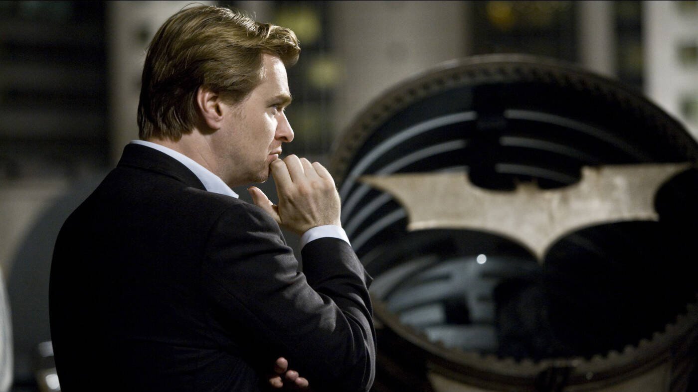 Christopher Nolan am Set von „The Dark Knight“.