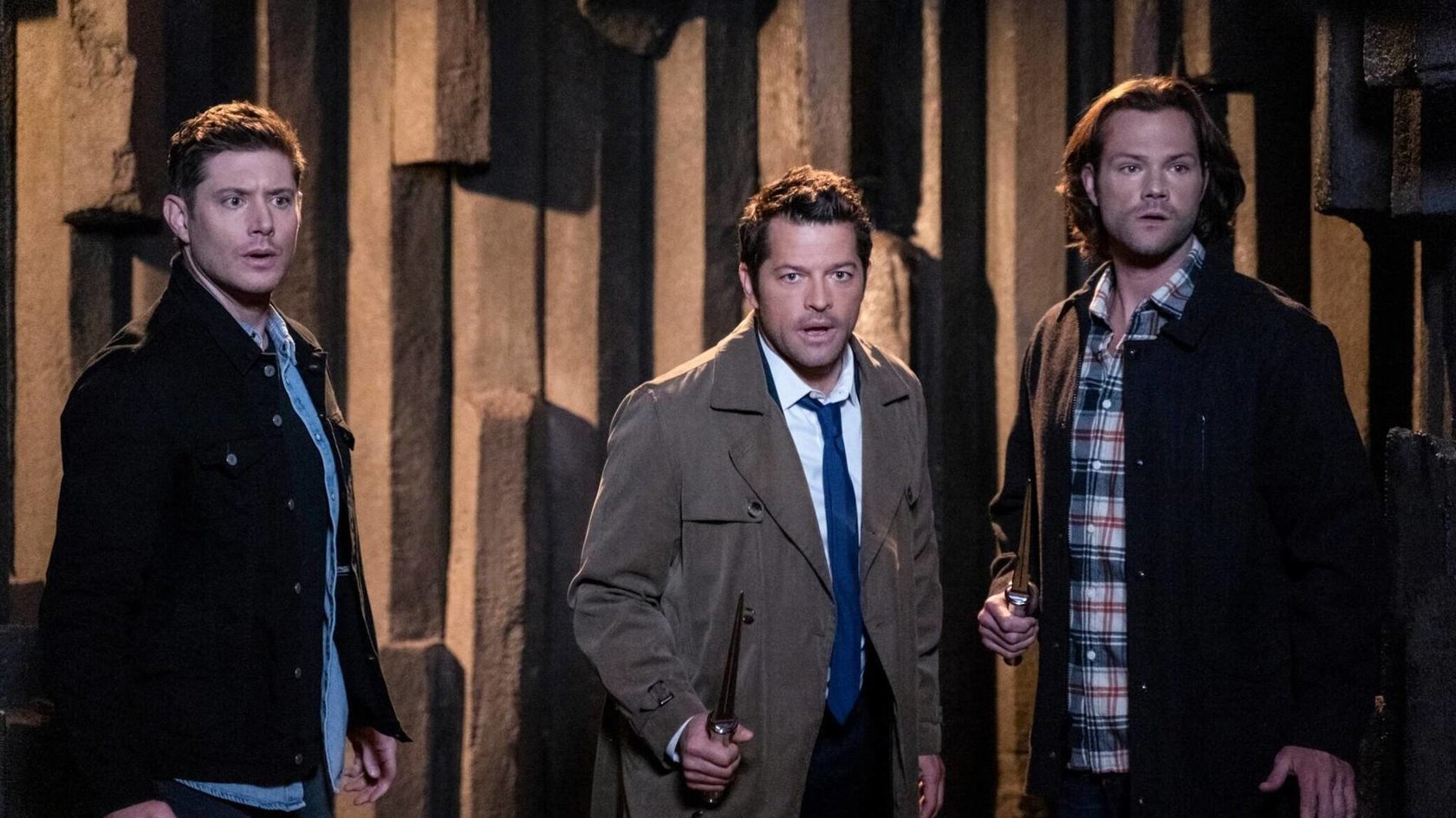 Dean (Jensen Ackles), Castiel (Misha Collins) und Sam (Jared Padalecki) in Action.