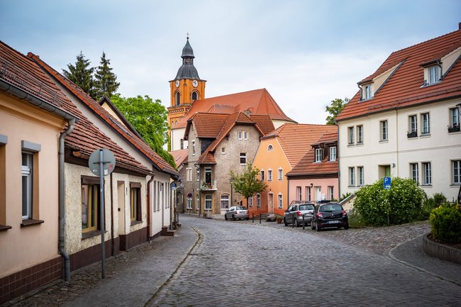 Die Stadt Buckow mit ihren historischen Gassen.