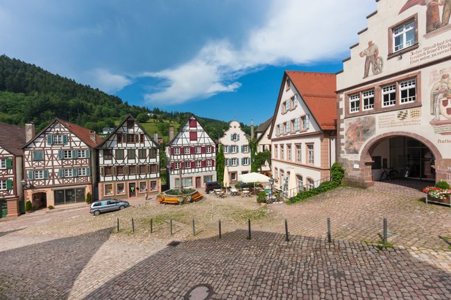 Der Marktplatz in Schiltach im Kinzigtal.