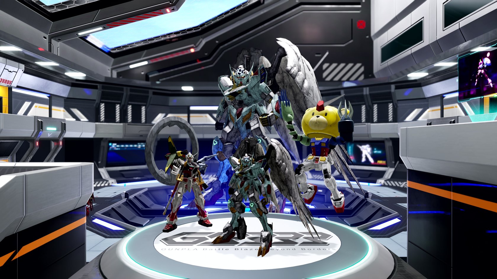 Die Online-Lobby aus „Gundam Breaker 4“ auf der PS5.