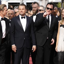 Once Upon a Time in... Hollywood / Brad Pitt, Leonardo DiCaprio, Quentin Tarantino and Margot Robbie at the premiere red carpet for "Once Upon A Time In Hollywood" during the 72nd Cannes Film Festival at the Palais des Festivals on May 21, 2019 in Ca Poster